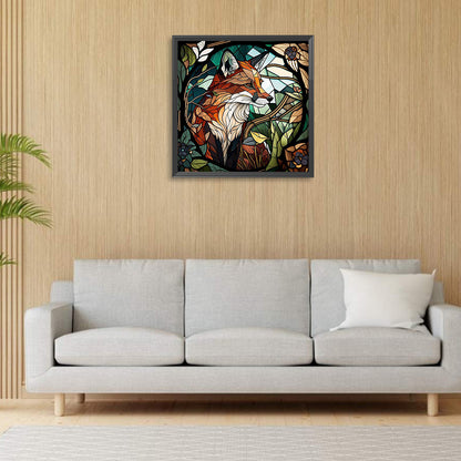 Stained Glass Fox - Full Round Drill Diamond Painting 30*30CM