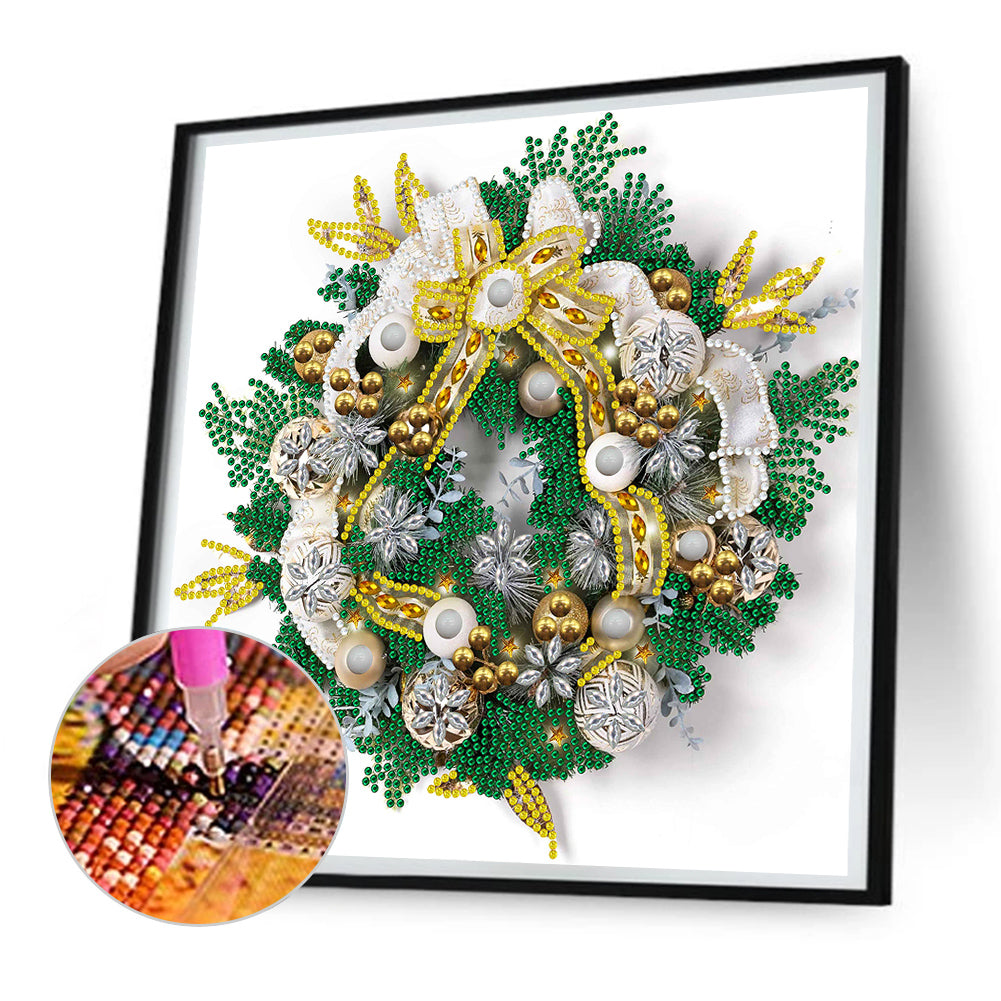 Christmas Wreath - Special Shaped Drill Diamond Painting 30*30CM