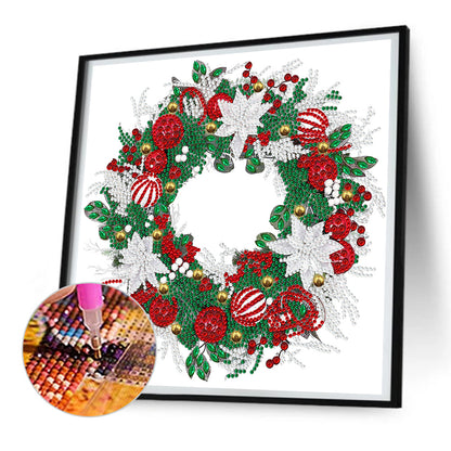 Christmas Wreath - Special Shaped Drill Diamond Painting 30*30CM