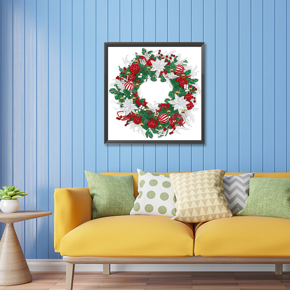 Christmas Wreath - Special Shaped Drill Diamond Painting 30*30CM