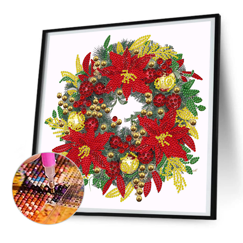 Christmas Wreath - Special Shaped Drill Diamond Painting 30*30CM