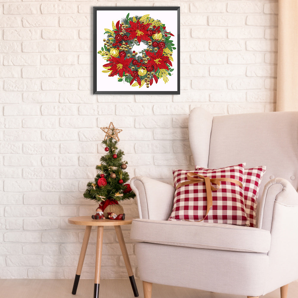 Christmas Wreath - Special Shaped Drill Diamond Painting 30*30CM