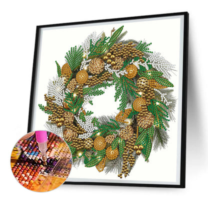 Christmas Wreath - Special Shaped Drill Diamond Painting 30*30CM