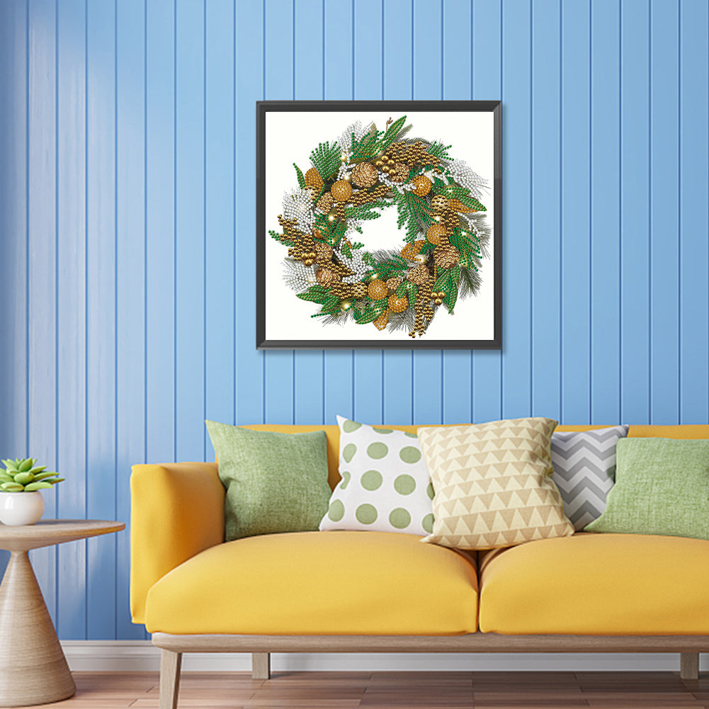 Christmas Wreath - Special Shaped Drill Diamond Painting 30*30CM