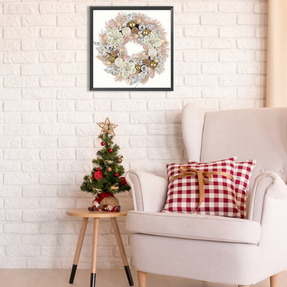 Christmas Wreath - Special Shaped Drill Diamond Painting 30*30CM