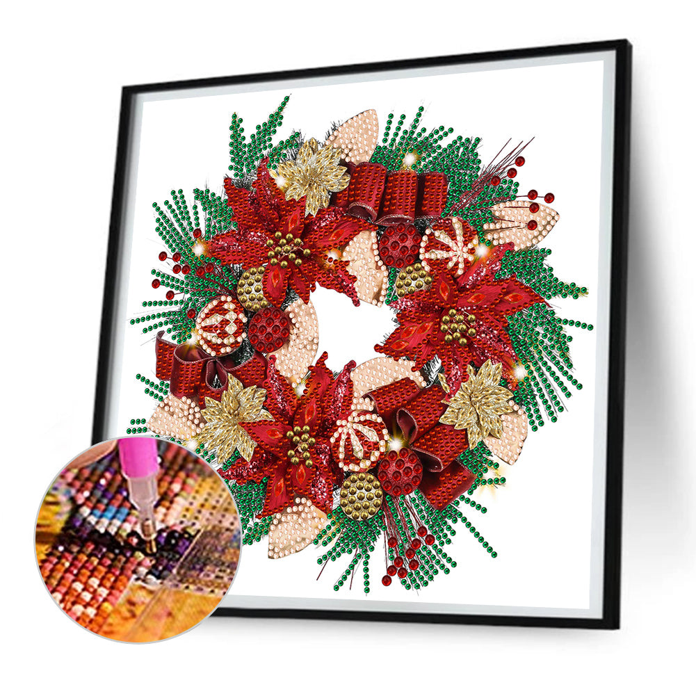 Christmas Wreath - Special Shaped Drill Diamond Painting 30*30CM