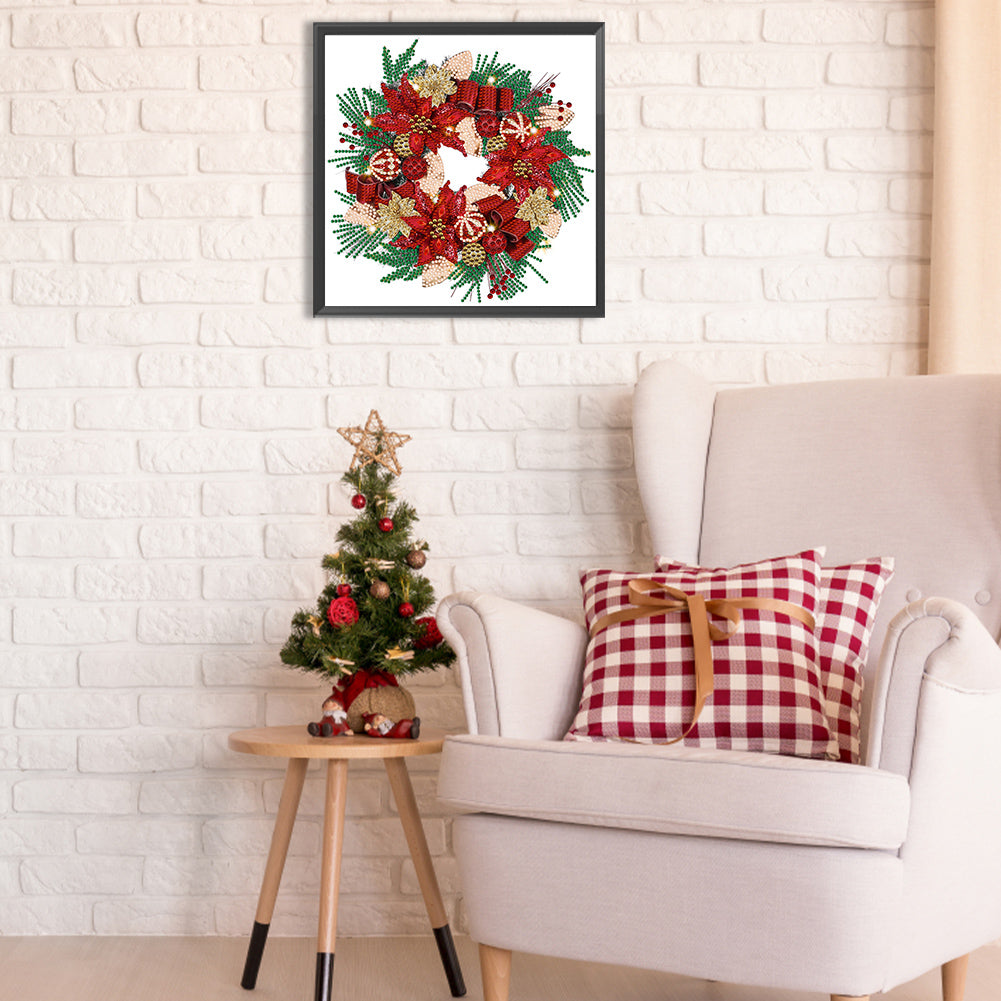 Christmas Wreath - Special Shaped Drill Diamond Painting 30*30CM