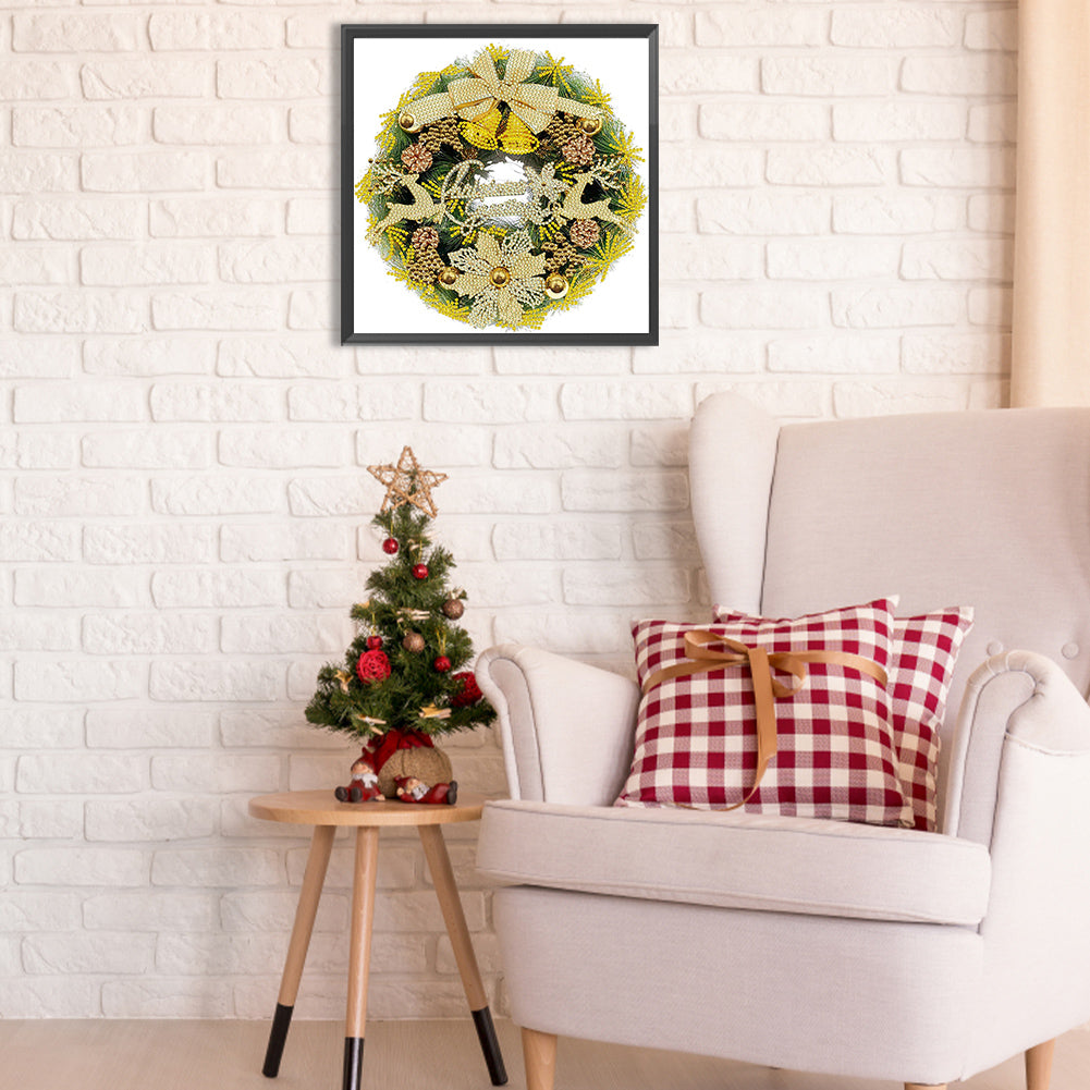 Christmas Wreath - Special Shaped Drill Diamond Painting 30*30CM