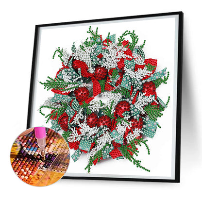 Christmas Wreath - Special Shaped Drill Diamond Painting 30*30CM