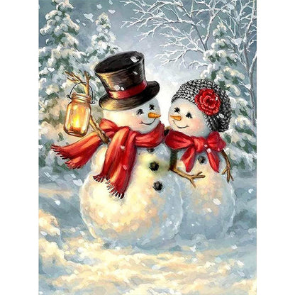 Winter Snowman - Full Round Drill Diamond Painting 45*60CM