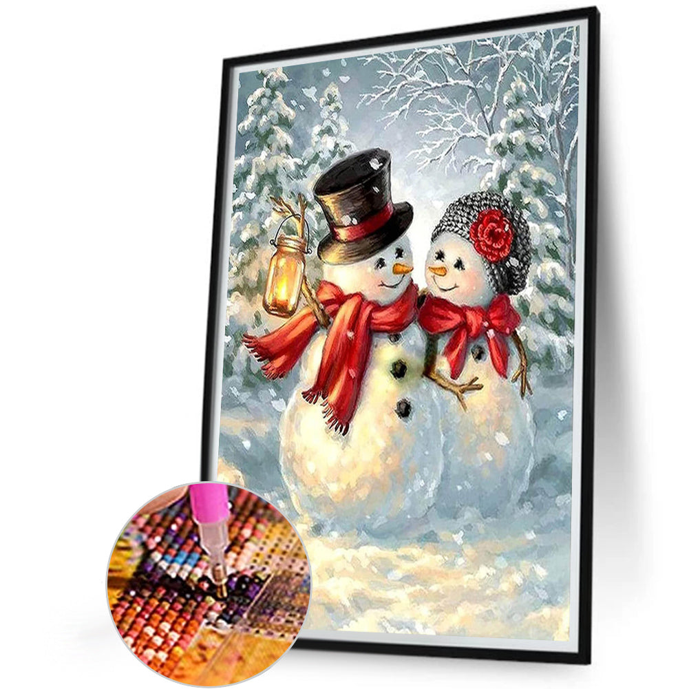 Winter Snowman - Full Round Drill Diamond Painting 45*60CM