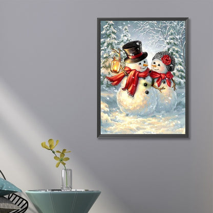 Winter Snowman - Full Round Drill Diamond Painting 45*60CM