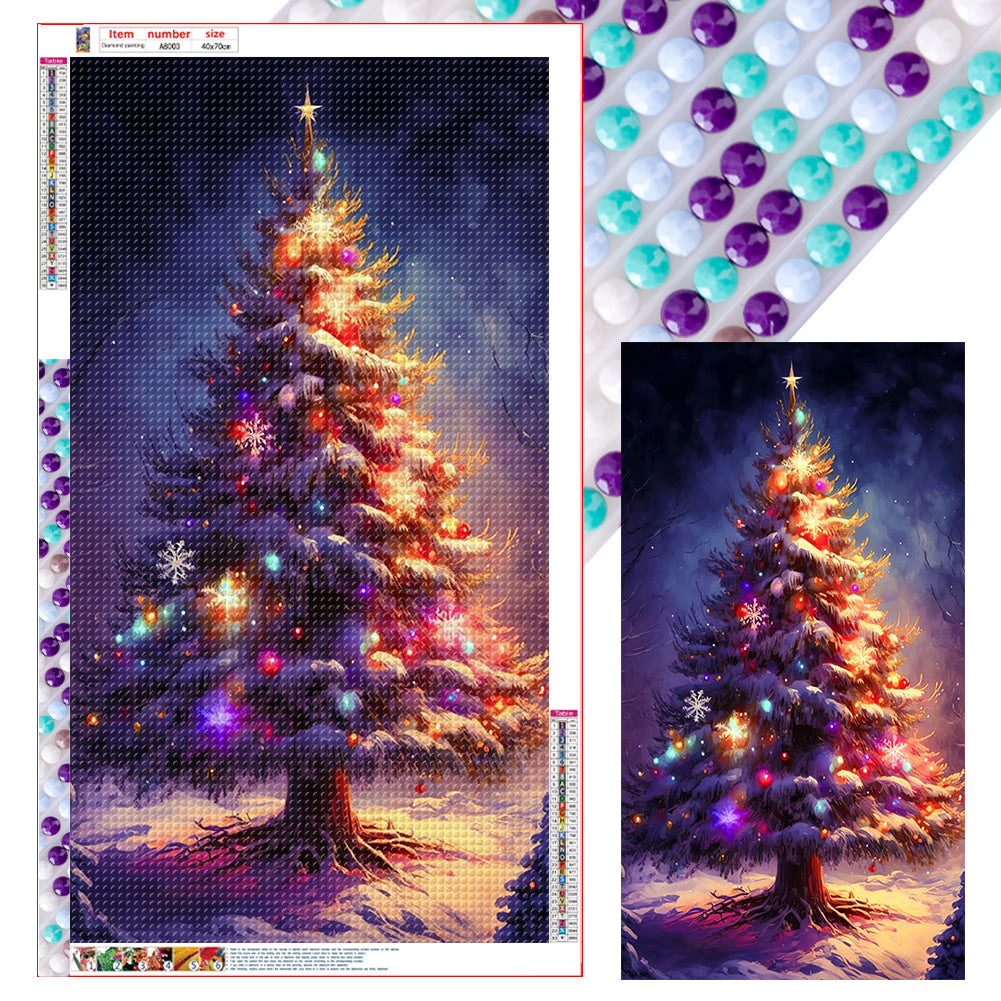 Christmas Tree In The Snow - Full Round Drill Diamond Painting 40*70CM