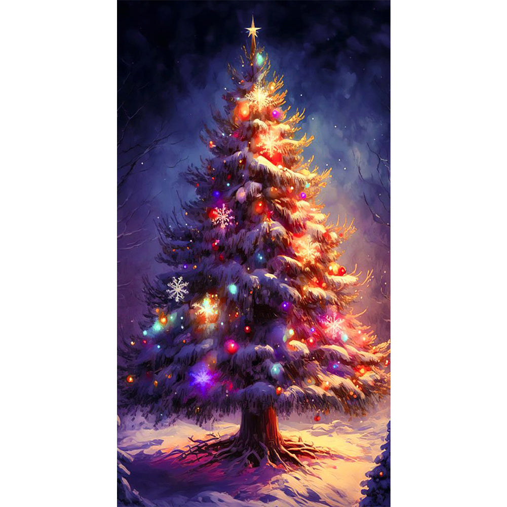 Christmas Tree In The Snow - Full Round Drill Diamond Painting 40*70CM