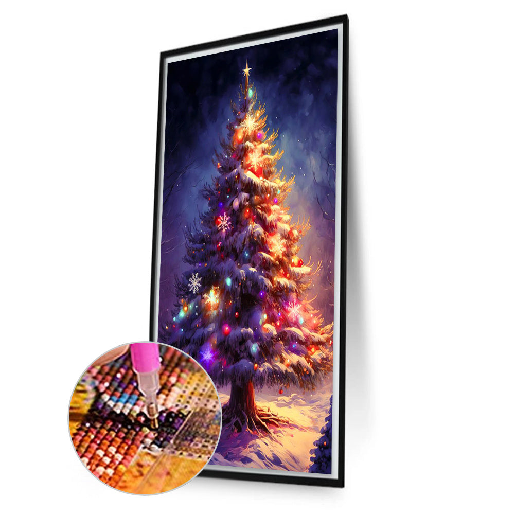 Christmas Tree In The Snow - Full Round Drill Diamond Painting 40*70CM