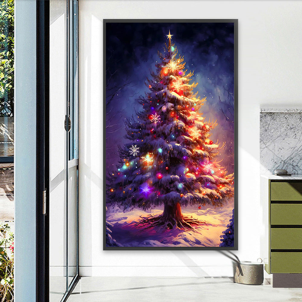 Christmas Tree In The Snow - Full Round Drill Diamond Painting 40*70CM