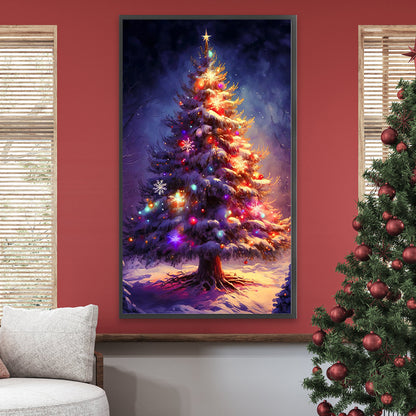 Christmas Tree In The Snow - Full Round Drill Diamond Painting 40*70CM