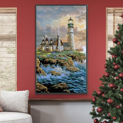 Seaside Lighthouse - Full Round Drill Diamond Painting 40*70CM