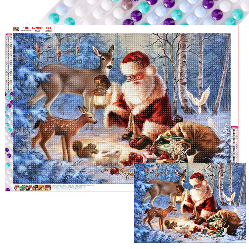 Snow Santa Claus - Full Round Drill Diamond Painting 70*50CM