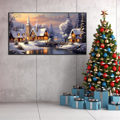 Snow Village - Full Round Drill Diamond Painting 75*40CM