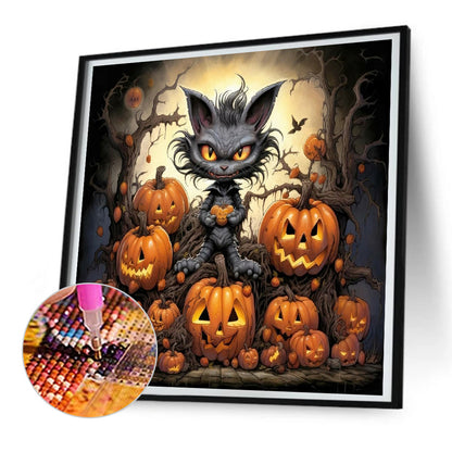 Halloween Scary Pumpkin - Full Round Drill Diamond Painting 30*30CM