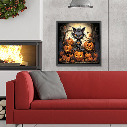 Halloween Scary Pumpkin - Full Round Drill Diamond Painting 30*30CM