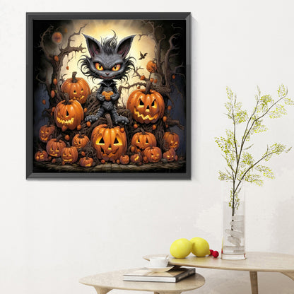 Halloween Scary Pumpkin - Full Round Drill Diamond Painting 30*30CM