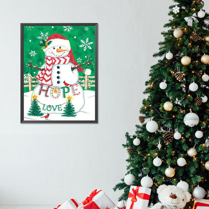 Snowman - Full Round Drill Diamond Painting 30*40CM