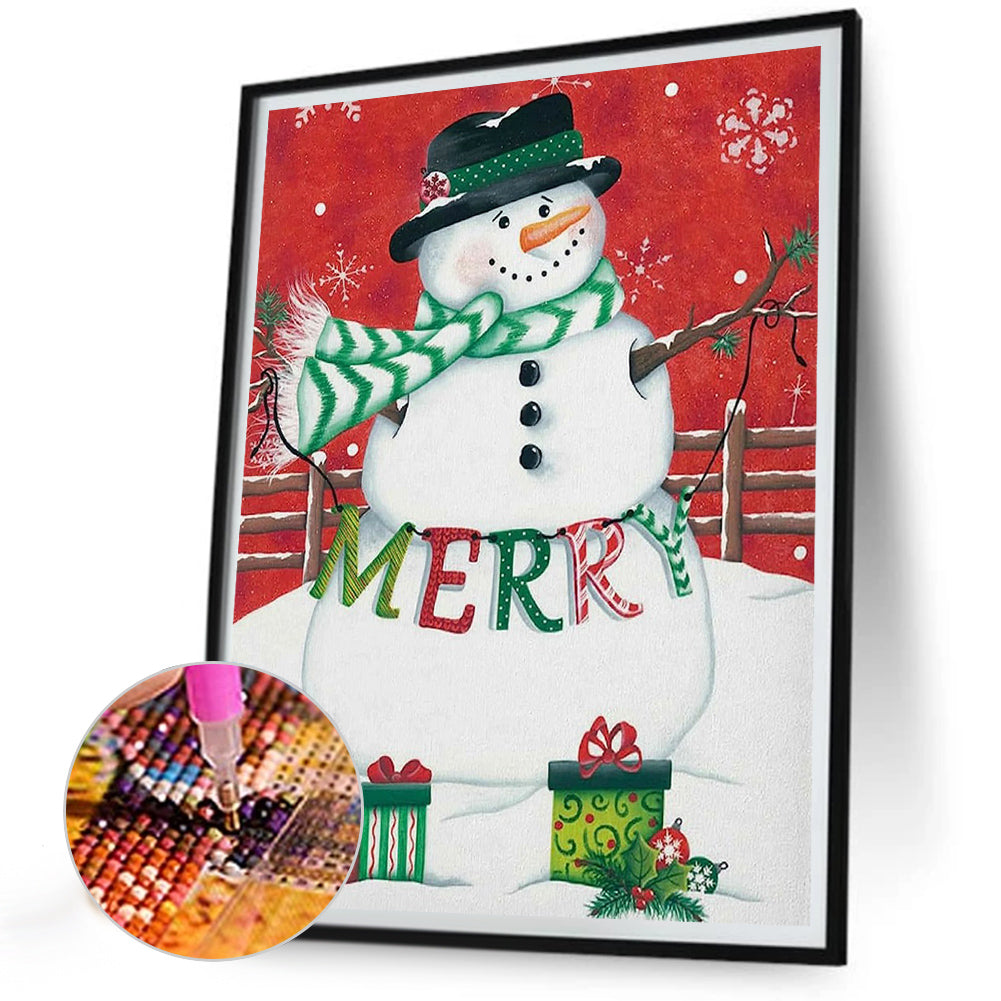 Snowman - Full Round Drill Diamond Painting 30*40CM