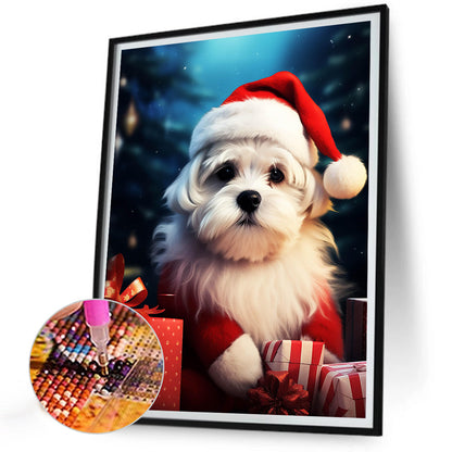 Christmas Dog - Full Round Drill Diamond Painting 30*40CM