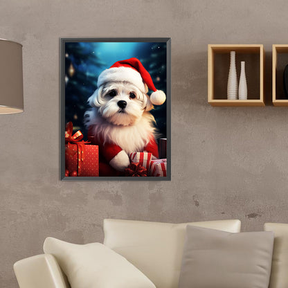 Christmas Dog - Full Round Drill Diamond Painting 30*40CM