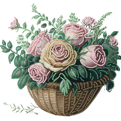 Basket Bouquet - Special Shaped Drill Diamond Painting 30*30CM