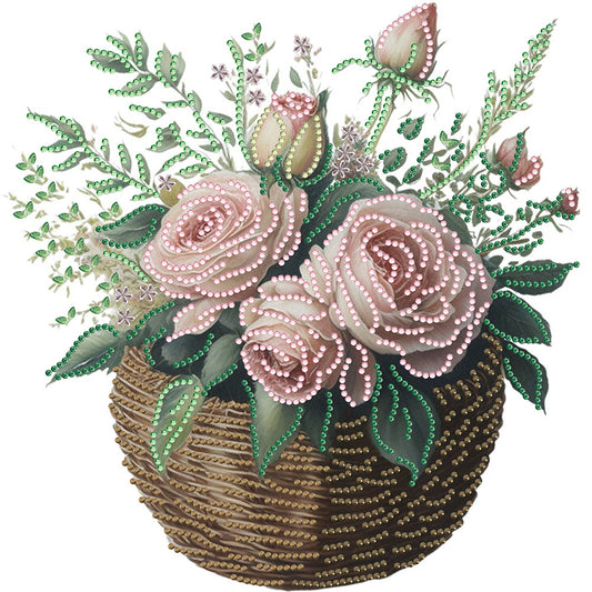 Basket Bouquet - Special Shaped Drill Diamond Painting 30*30CM