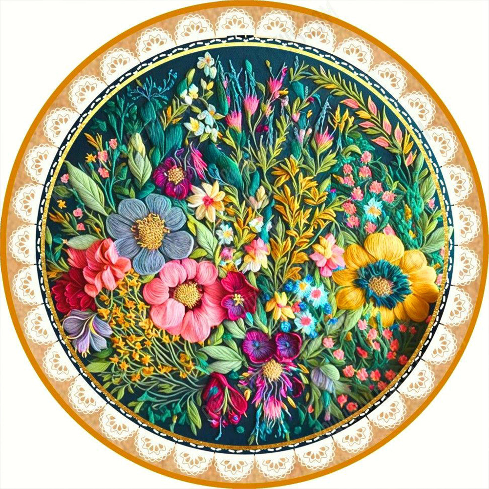 Flower - Full Round Drill Diamond Painting 40*40CM