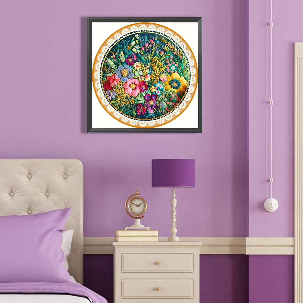 Flower - Full Round Drill Diamond Painting 40*40CM