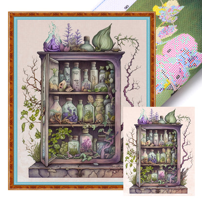 Herbal Medicine Cabinet - 11CT Stamped Cross Stitch 40*50CM