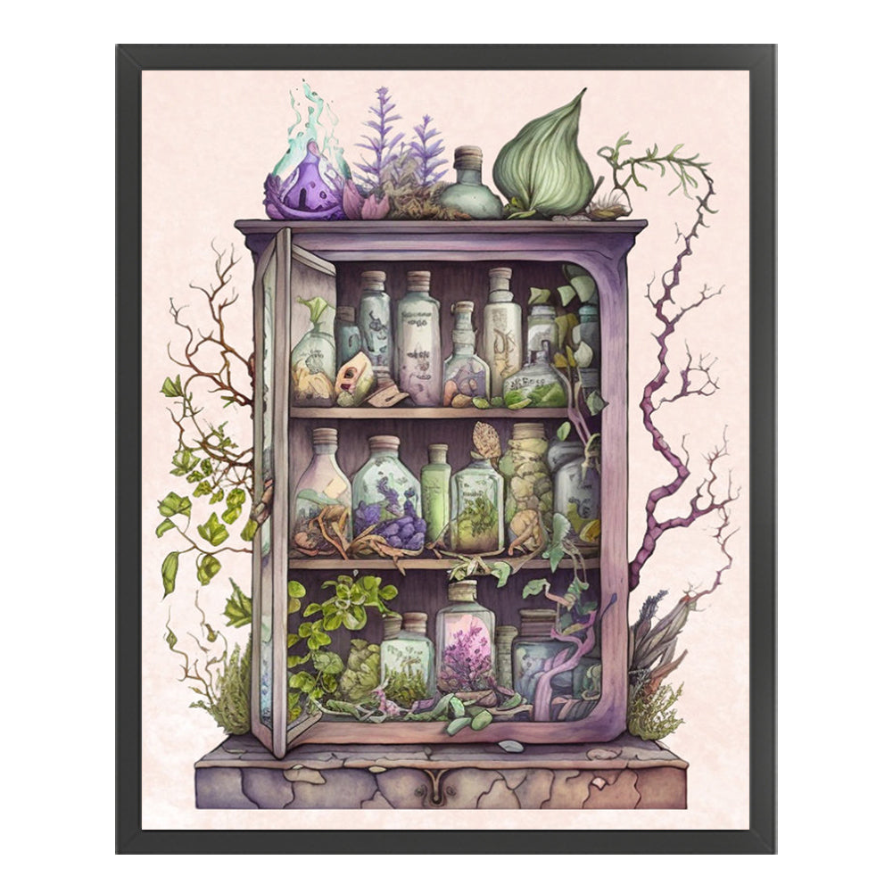 Herbal Medicine Cabinet - 11CT Stamped Cross Stitch 40*50CM