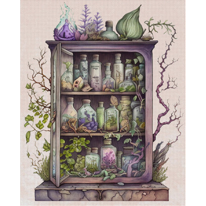 Herbal Medicine Cabinet - 11CT Stamped Cross Stitch 40*50CM