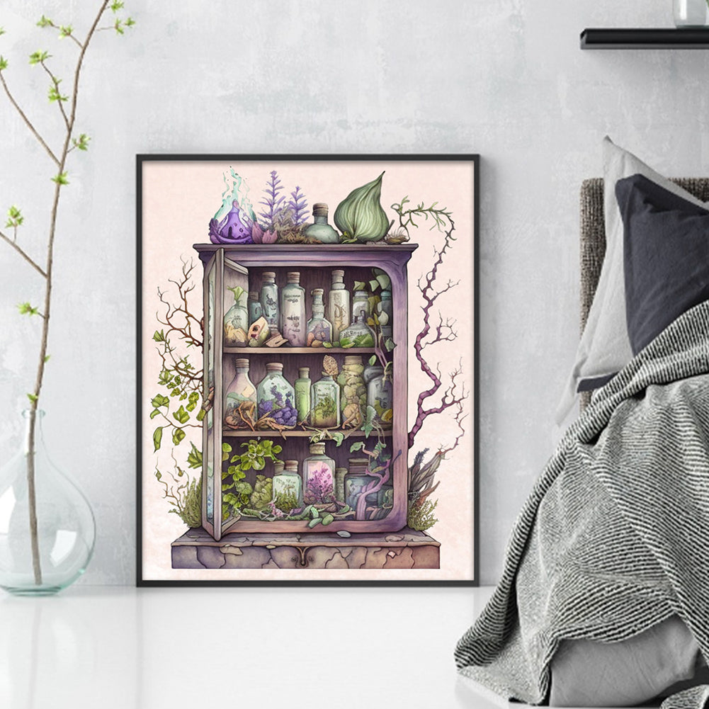 Herbal Medicine Cabinet - 11CT Stamped Cross Stitch 40*50CM