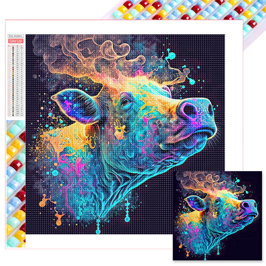 Colorful Animals-Cow - Full Square Drill Diamond Painting 30*30CM