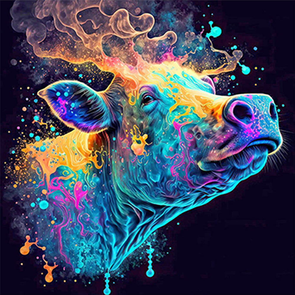 Colorful Animals-Cow - Full Square Drill Diamond Painting 30*30CM