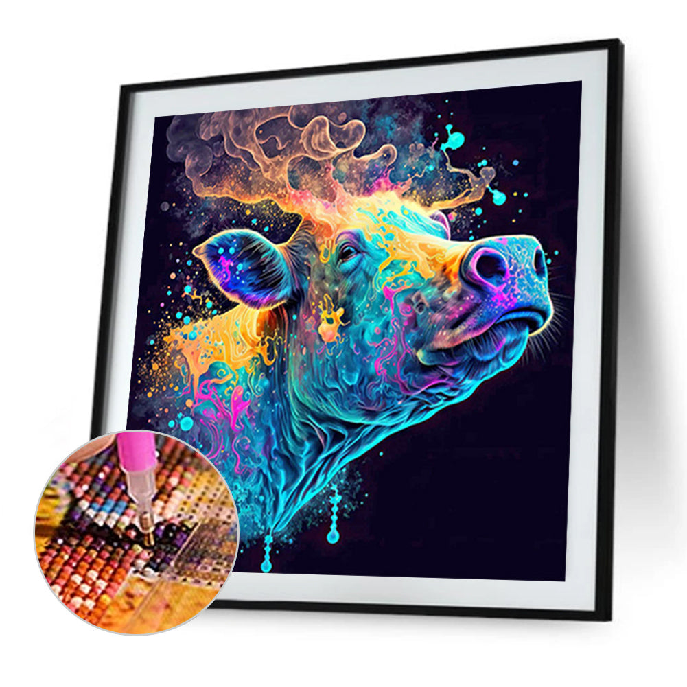 Colorful Animals-Cow - Full Square Drill Diamond Painting 30*30CM