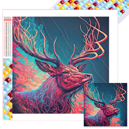 Colorful Animals - Deer - Full Square Drill Diamond Painting 30*30CM