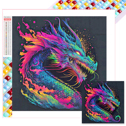 Colorful Animals-Dragon - Full Square Drill Diamond Painting 30*30CM