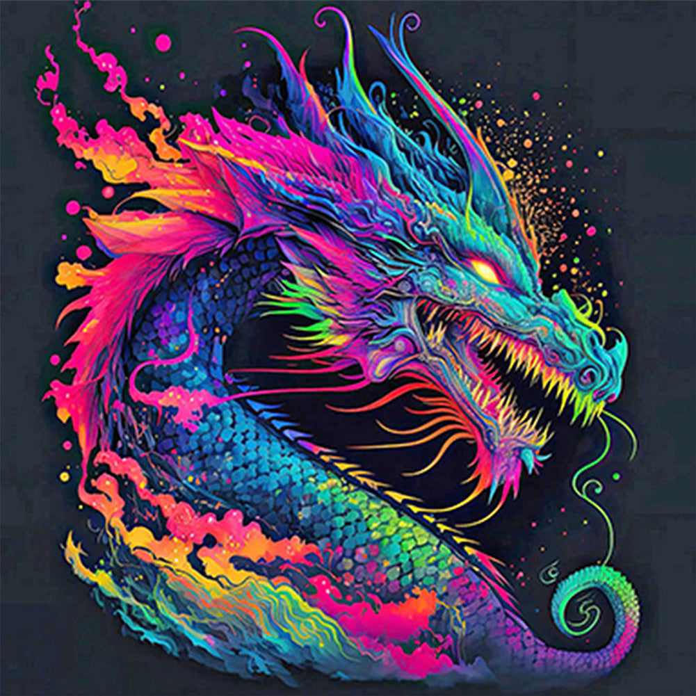 Colorful Animals-Dragon - Full Square Drill Diamond Painting 30*30CM