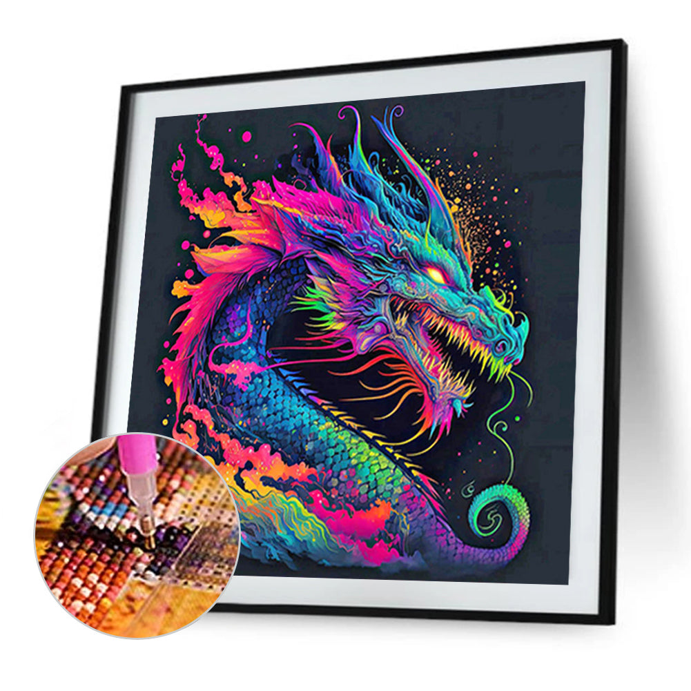 Colorful Animals-Dragon - Full Square Drill Diamond Painting 30*30CM