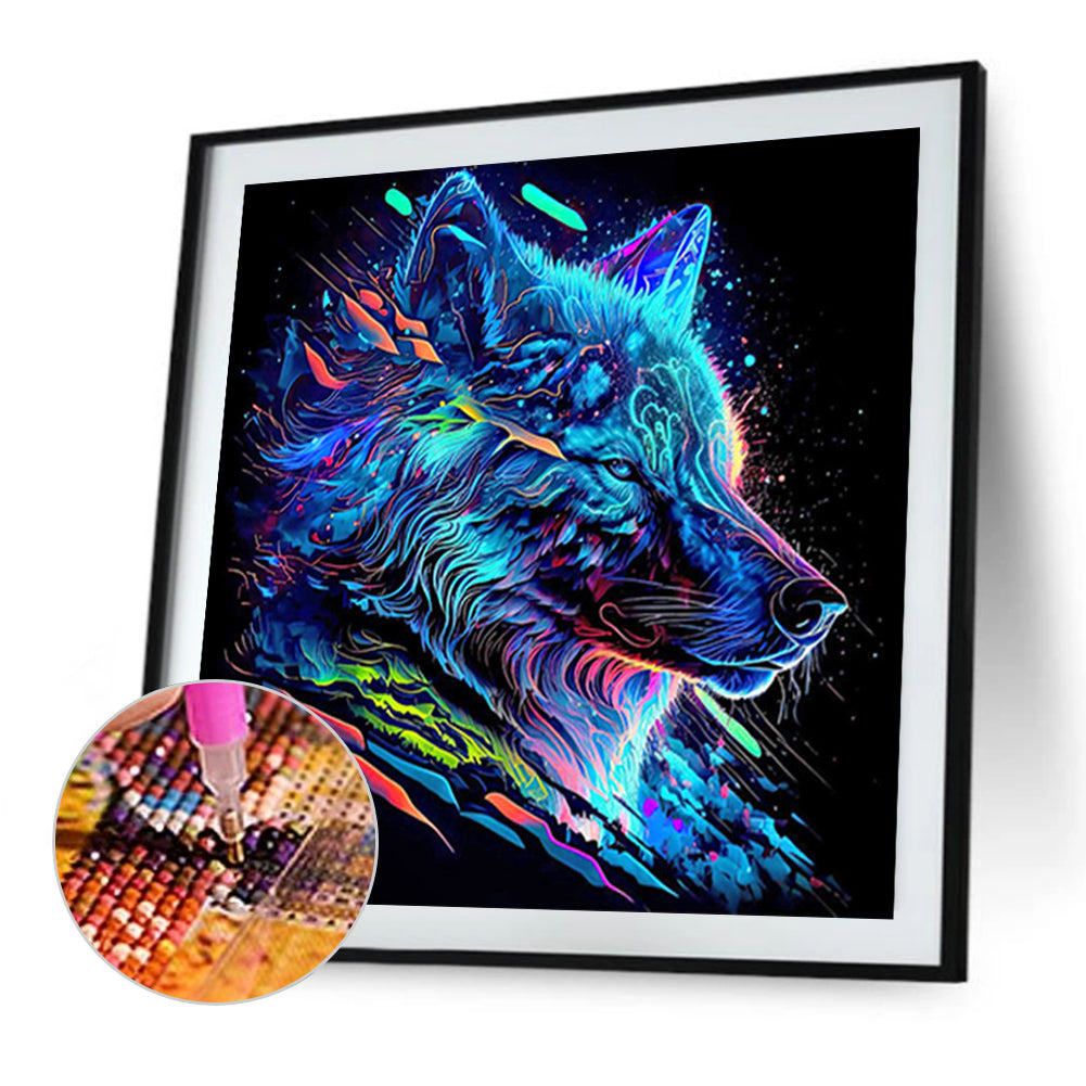 Colorful Animals-Wolf - Full Square Drill Diamond Painting 30*30CM