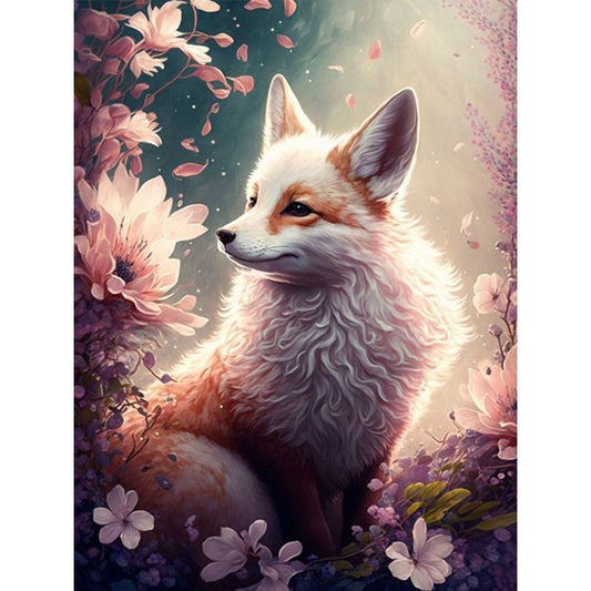 Fox And Flower - Full Round Drill Diamond Painting 30*40CM