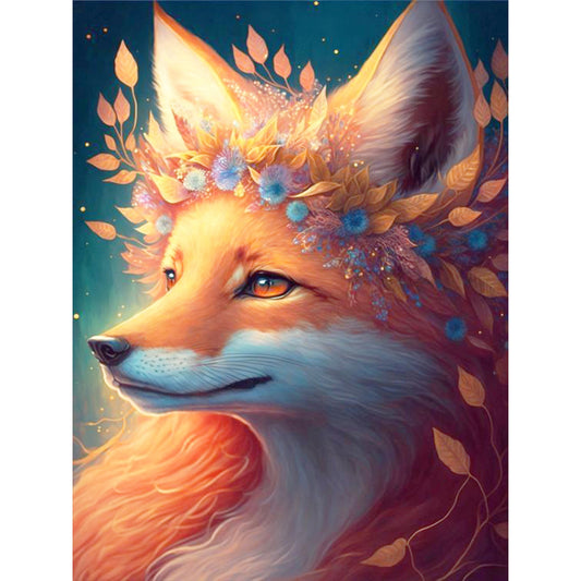 Fox And Flower - Full Round Drill Diamond Painting 30*40CM