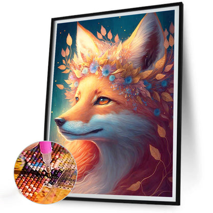 Fox And Flower - Full Round Drill Diamond Painting 30*40CM